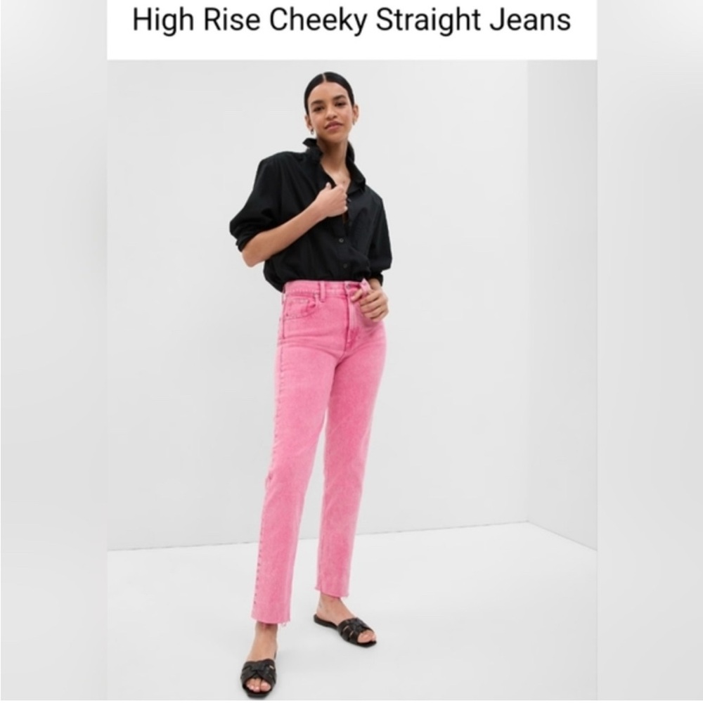GAP - CHEEKY STRAIGHT HIGH RISE - Women's Jeans - Size 29 / 8 Tall - Pink!